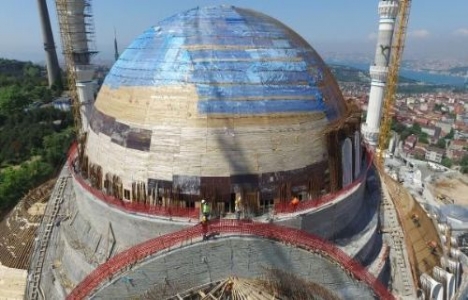 Çamlıca Camii nin kubbesinde beton döküm işlemi başladı!