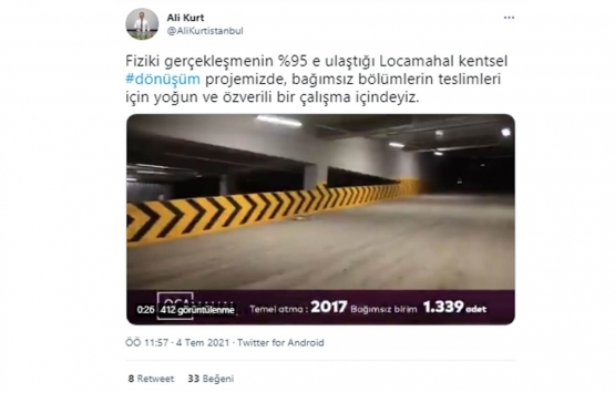 KİPTAŞ Locamahal projesinde fiziki gerçekleşme yüzde 95 e ulaştı!