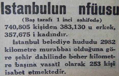 1936 yılında İstanbul un toplam nüfusu 813,414 kişiymiş!