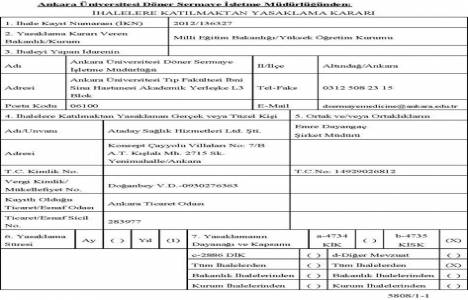 Ataday Sağlık Hizmetleri için ihalelere katılma yasağı kararı alındı!