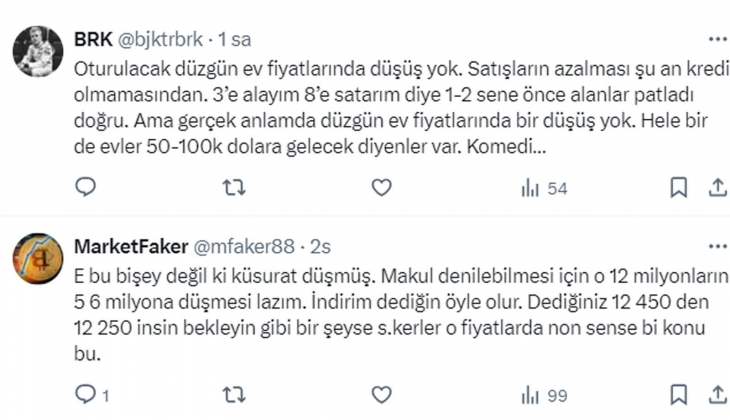 Konut fiyatları düşse de satılmıyor!