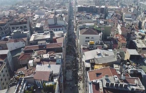 İstiklal Caddesi nde son durum! Çalışmalar havadan görüntülendi!