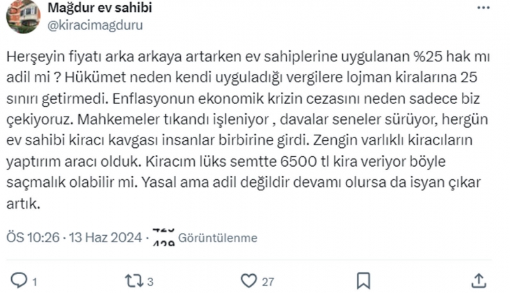 Avukattan yüzde 25 uygulamasından vazgeçilmesi hayatın olağan akışına uygun değil açıklaması!