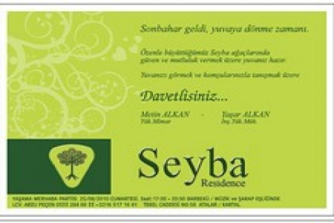 Seyba Residence'ın yaşama merhaba partisi 25 Eylül'de!