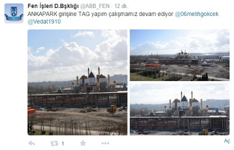 Ankapark giriş TAG ında çalışmalar sürüyor!