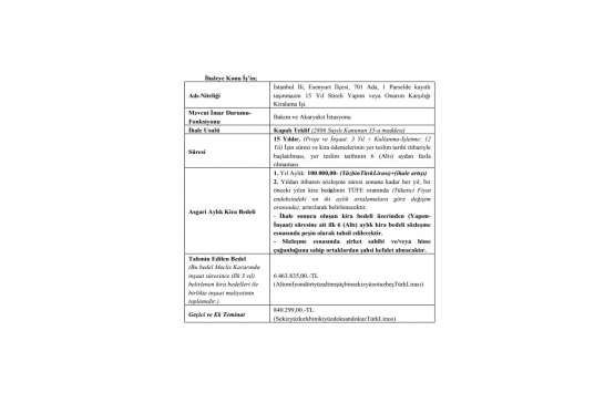 Esenyurt ta 6.4 milyon TL ye yapım karşılığı kiralama ihalesi!