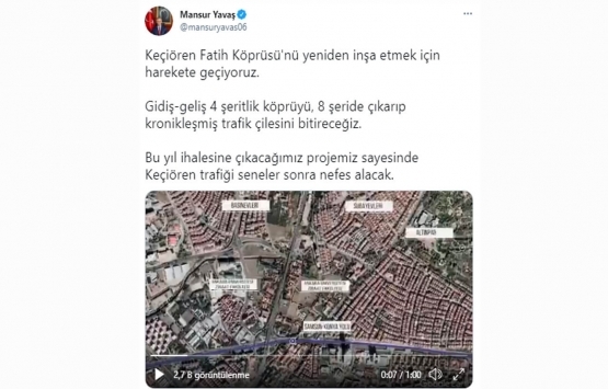Keçiören Fatih Köprüsü yeniden inşa edilecek!