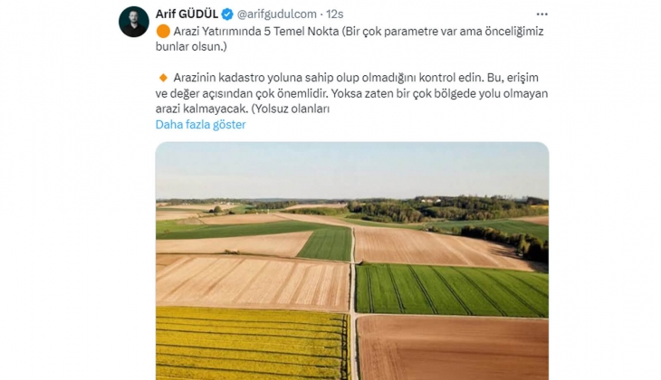 Uzmanı açıkladı: Arazi yatırımında öncelikli olacak 5 temel nokta!