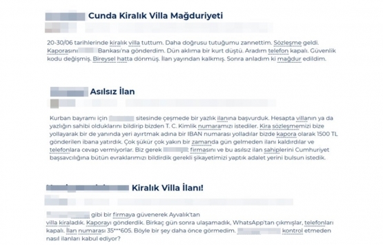 Kiralık villalar dolandırıcıların yeni hedefi oldu!