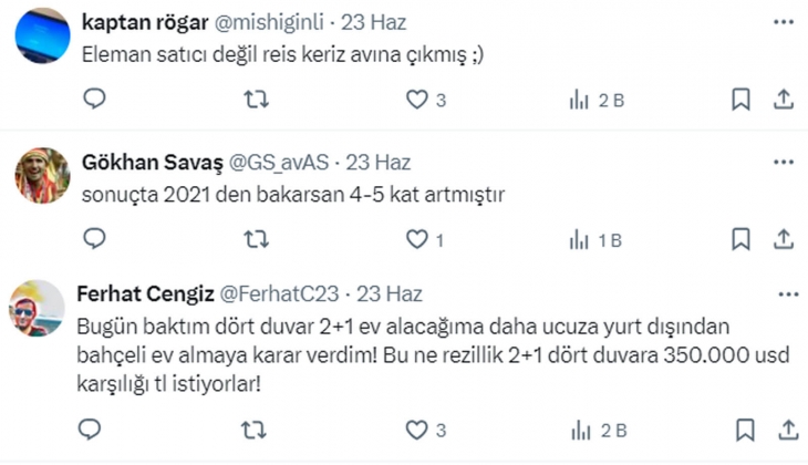 2022 de 3.4 milyon dolar olan emlak fiyatı, 2023 te 4.7, şimdi 3.2 milyon dolar oldu! Satıcının kafası karışık!