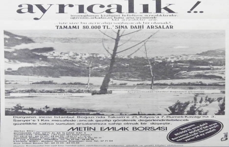 1978 yılında Boğaz da tamamı 80.000 liraya arsa!
