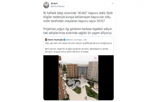 KİPTAŞ Tuzla Meydan Evler e 262 kat başvuru geldi!