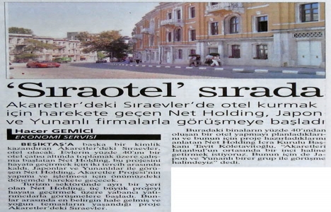 2001 yılında Sıraevler de otel kurulacakmış!