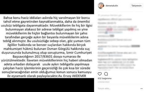 Demet Akalın’dan haciz açıklaması!