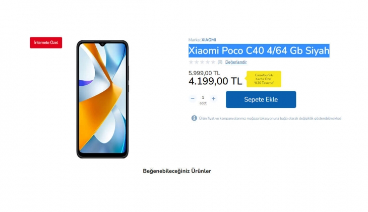Carrefoursa da Xiaomi Poco C40 yüzde 30 indirimle satışta! 25 Eylül 2022 fiyat listesi