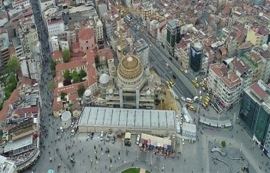 Taksim Camii inşaatında son durum havadan görüntülendi!
