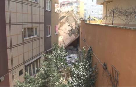 İstanbul'daki kontrolsüz yapılan yıkım sonucu yandaki binalar hasar gördü!