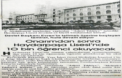 1983 yılında Haydarpaşa Lisesi restore ediliyormuş!