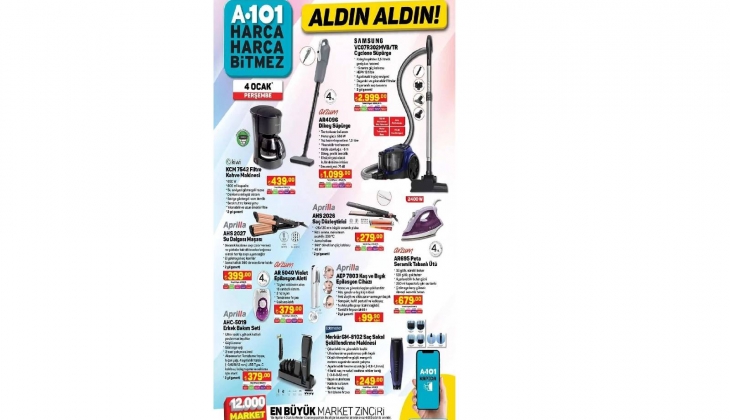 A101 de haftalık kampanyalar devam ediyor! Temizlik ürününden, elektronik eşyalara kadar fırsat ürünler...
