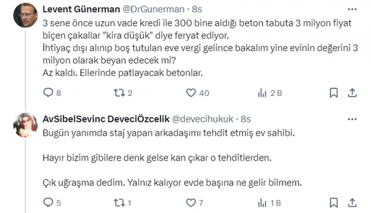 Avukattan ev sahiplerini çıldırtan çıkış: Bizim gibilere denk gelse kan çıkar o tehditlerden!