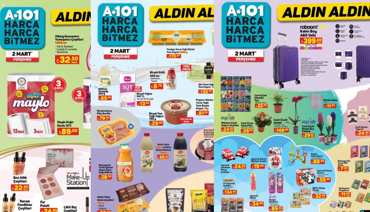 A101 mart ayının ilk indirimini duyurdu! Sepet dolduracak kampanya başlıyor! Peynir, kaşar, piliç 2 Mart 2023 kataloğu 