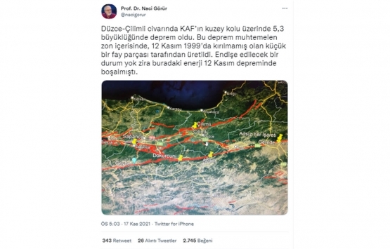 Naci Görür den Düzce depremi açıklaması!