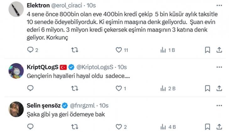 3 milyon TL lik konut kredisi çeken asgari ücretli bir ailenin 90-95 bin TL lik taksit ödemesi gerekiyor!