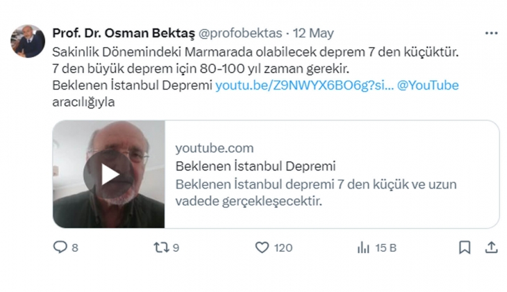 Prof. Dr. Osman Bektaş tan tarihiyle İstanbul depremi açıklaması geldi: İstanbul da 7 den büyük deprem...
