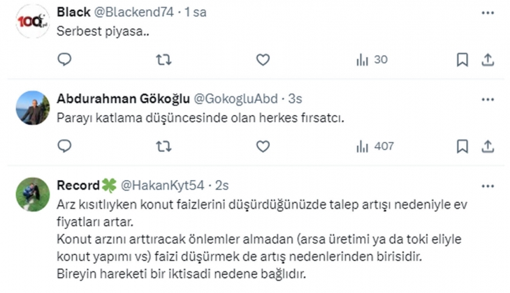 Faiz düşünce ev fiyatlarını artıran mı fırsatçı, faiz düşünce evi düşük rakamla almak isteyen mi?
