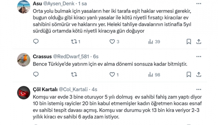 Tebernüş Kireçci Orta yolu bulamıyoruz dedi: Yatırım için ev almak da kiracı olmak da suç değil!
