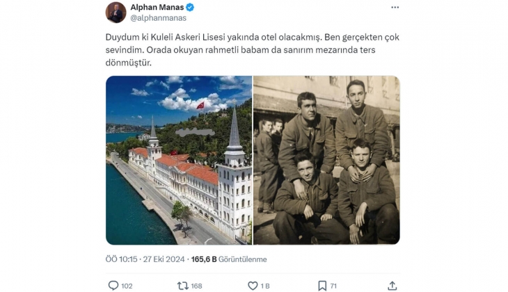 Alphan Manas: Kuleli Askeri Lisesi yakında otel olacakmış! 
