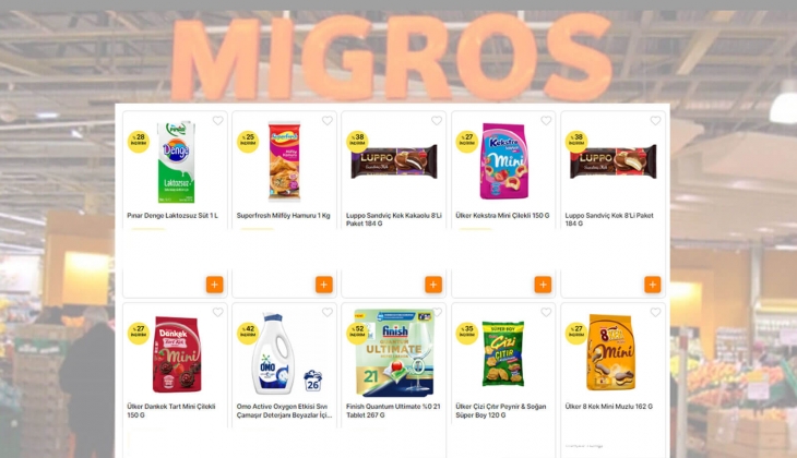 Migros'ta yüzde 62'lik dev indirim fırsatı! Omo sıvı deterjan 128, Finish tablet 109, 1 kg tereyağı 275 TL!
