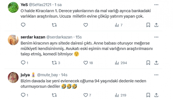 İhtiyaçtan tahliye davasında kiracıdan şok savunma: Benim mülküm varsa o evde otursunlar!