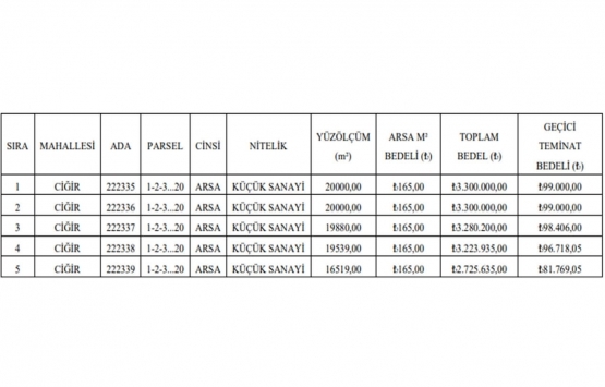 Ankara Kahramankazan da 15.8 milyon TL ye satılık 5 gayrimenkul!