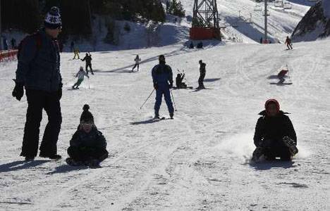 Palandöken'de haftasonu kayak ve kızak keyfi vardı!