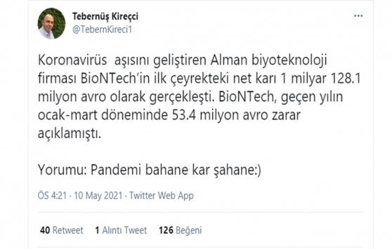 BioNTech açıkladı: Toplam kâr 1,128 milyar avro!