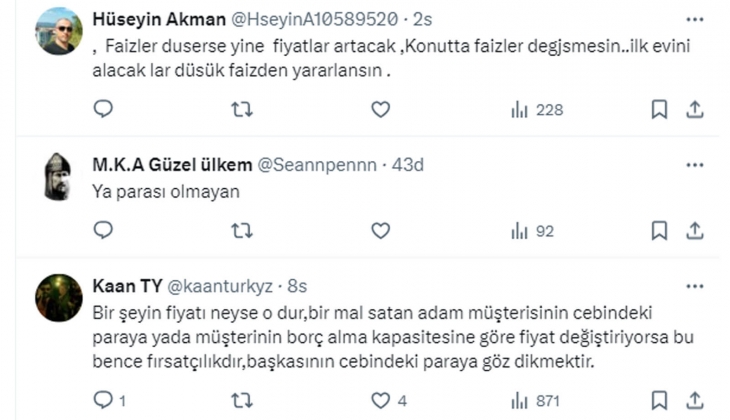 Faiz düşünce ev fiyatlarını artıran mı fırsatçı, faiz düşünce evi düşük rakamla almak isteyen mi?