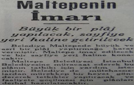 1941 yılında Maltepe'ye plaj yapılacakmış!
