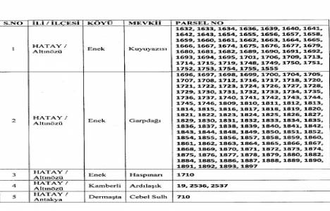 Hatay Altınözü Enek Tarıma Dayalı İhtisas OSB için Antakya ve Altınözü nde acele kamulaştırma!