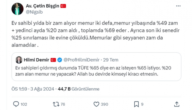 Avukattan kira zammı çıkışı: 2 senedir ev sahiplerinin evlerine çöküldü, memur gibi 2 defa değil yılda bir zam alıyorlar