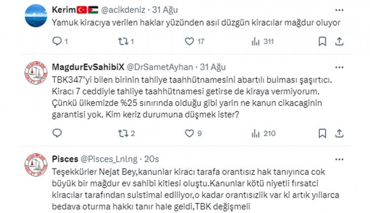 Ev sahiplerinin kiracılardan istekleri gündemde: Kanunlar kiracıyı fazlasıyla koruyor, mağdur ev sahipleri artıyor!