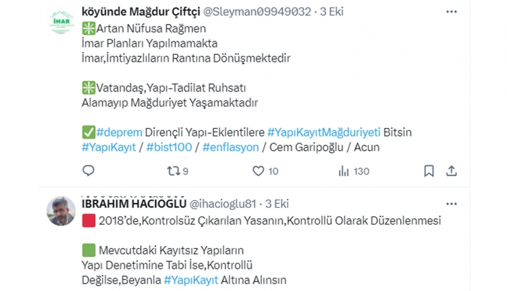 İmar Yasasına Takılanlar Derneği: En büyük mağduriyet, bir ailenin tapulu evi yıkılınca yaşanır!