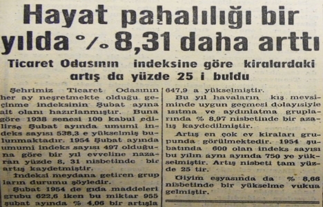 1955 yılında kiralar yüzde 25 artmış!