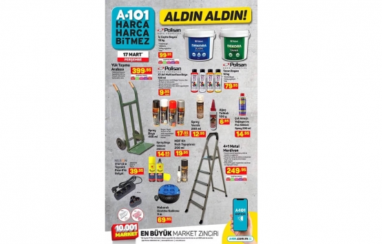 A101 de iç cephe boyası 99,95 TL! İşte A101 17 Mart 2022 fiyat listesi!