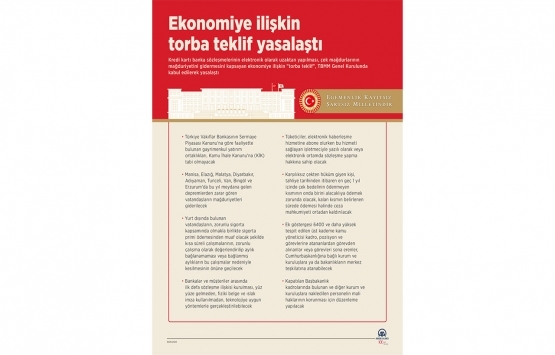 Ekonomiye ilişkin torba teklif yasalaştı!