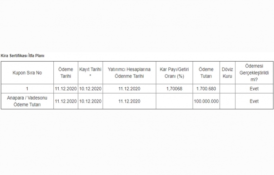 Emlak Katılım Varlık Kiralama 100 milyon TL lik kira sertifikası sattı!
