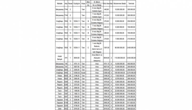 Belediyeden büyük fırsat: Tam 17 arsa ve 7 iş yeri satacak!