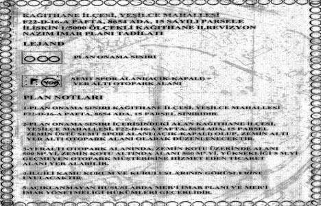 Kağıthane Yeşilce spor ve otopark alanı imar planı askıda!