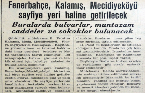 1937 yılında Fenerbahçe ve Kalamış sayfiye yeri olacak!
