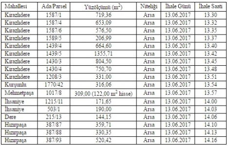 Amasya da 20 taşınmaz 61,2 milyon TL ye satılıyor!